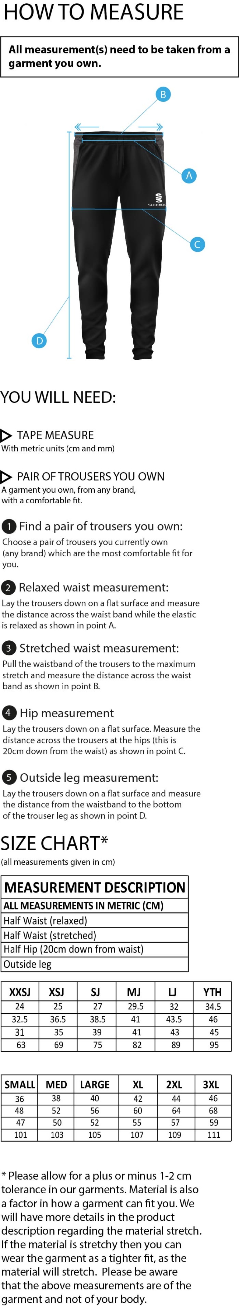 Dual Skinny Pant : Navy - Size Guide